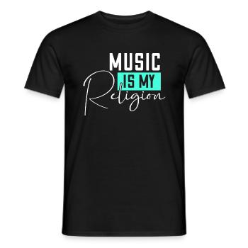 Music Is My Religion - Männer T-Shirt - Schwarz - Vorne - AI Model Male 178 light (178cm)
