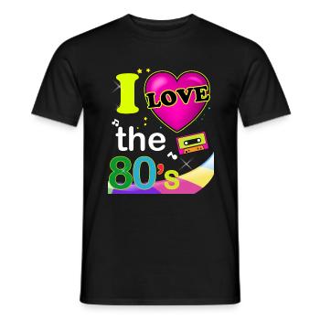 Ich liebe die 80er Jahre Vintage Humor Liebe - Männer T-Shirt - Schwarz - Vorne - AI Model Male 178 light (178cm)