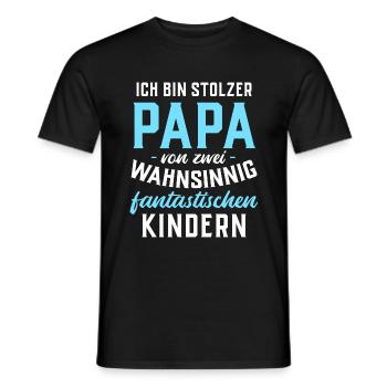 Ich bin stolzer Papa von 2 fantastischen Kindern - Männer T-Shirt - Schwarz - Vorne - AI Model Male 178 light (178cm)