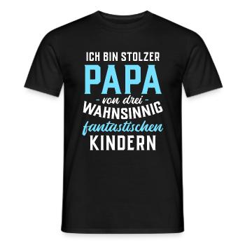 Ich bin stolzer Papa von 3 fantastischen Kindern - Männer T-Shirt - Schwarz - Vorne - AI Model Male 178 light (178cm)