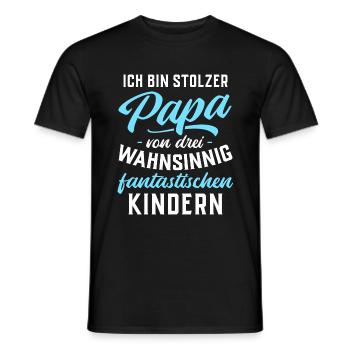 Ich bin stolzer Papa von 3 fantastischen Kindern - Männer T-Shirt - Schwarz - Vorne - AI Model Male 178 light (178cm)