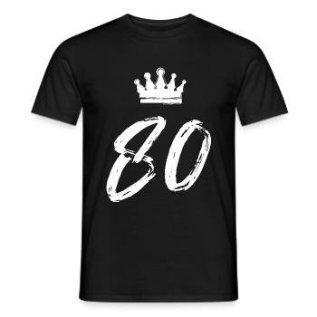 80 Zahl Krone - Männer T-Shirt - Schwarz - Vorne - AI Model Male 178 light (178cm)