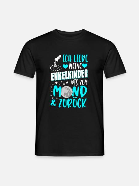 Ich liebe meine Enkelkinder bis zum Mond u. zurück - Männer T-Shirt - Schwarz