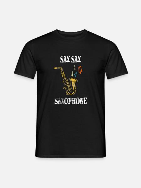 Saxophone Musiknoten Jazz Musik T-Shirt - Männer T-Shirt - Schwarz