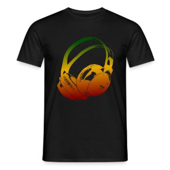 Casque Reggae - T-shirt homme - noir - Devant - AI Model Male 178 light (178cm)