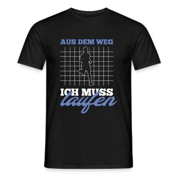 Läufer aus dem Weg ich muss laufen Spruch - Männer T-Shirt - Schwarz - Vorne - AI Model Male 178 light (178cm)