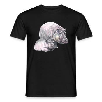 Hippo hippo-hippopotame t-shirt idée cadeau - T-shirt homme - noir - Devant - AI Model Male 178 light (178cm)
