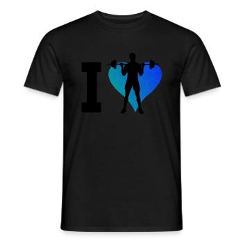 Weightlifting Endurance Training Fitness Men - Men's T-Shirt - black - Front - AI Model Male 178 light (178cm)