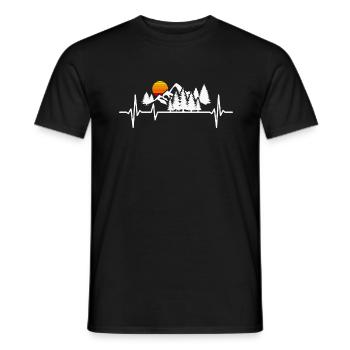 Trees Heartbeat Forest Wildlife Nature Mountains - Men's T-Shirt - black - Front - AI Model Male 178 light (178cm)