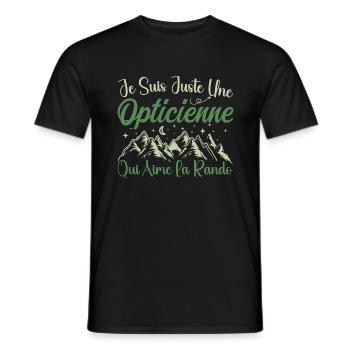 Opticienne aventurier passionnée de Randonnée - T-shirt homme - noir - Devant - AI Model Male 178 light (178cm)