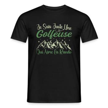 Golfeuse aventurier passionnée de Randonnée cadeau - T-shirt homme - noir - Devant - AI Model Male 178 light (178cm)