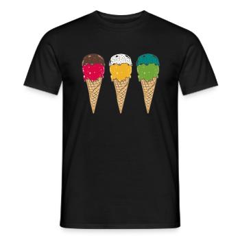 Eiscreme Eistüte Waffeleis Eis Sommer Feeling - Männer T-Shirt - Schwarz - Vorne - AI Model Male 178 light (178cm)