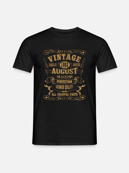 Geburtstag Jahrgang Vintage 1982 August born - Männer T-Shirt - Schwarz