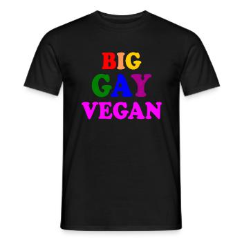 Big gay vegan - T-shirt homme - noir - Devant - AI Model Male 178 light (178cm)