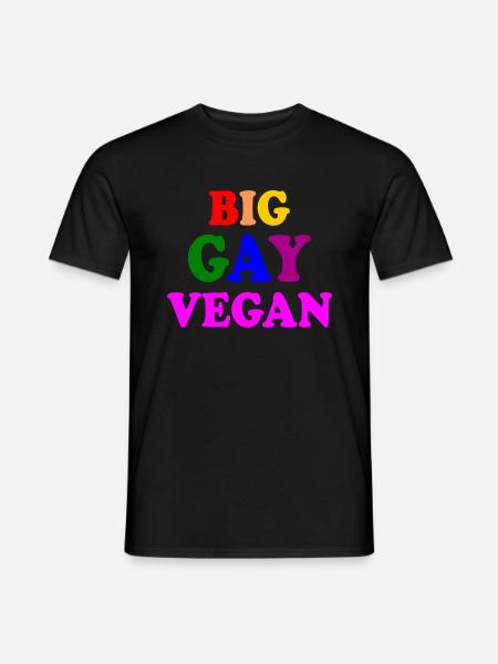 Big gay vegan - Men's T-Shirt - black
