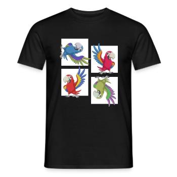 Le perroquet parlant montre un plumage coloré - T-shirt homme - noir - Devant - AI Model Male 178 light (178cm)