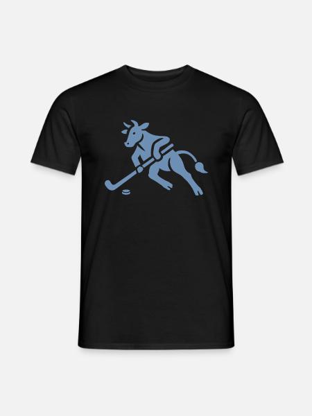 Kuh Bulle Eishockeyspieler Silhouette - Men's T-Shirt - black