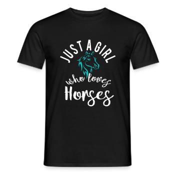 Mignon je suis juste une fille qui aime les chevaux - T-shirt homme - noir - Devant - AI Model Male 178 light (178cm)