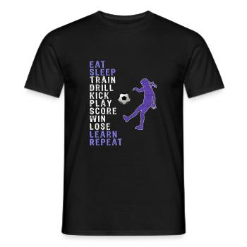 Lustiger Mädchen-Fußball u. Fußball-Geschenk-Entwurf essen - Männer T-Shirt - Schwarz - Vorne - AI Model Male 178 light (178cm)