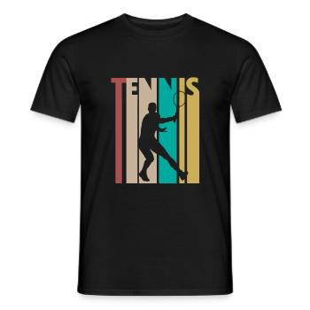Conception de cadeau de tennis vintage pour hommes et femmes Tennis - T-shirt homme - noir - Devant - AI Model Male 178 light (178cm)