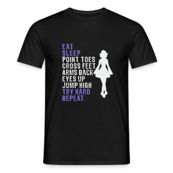 Awesome Girls Irish Dance Gift Eat Sleep Repeat - T-shirt homme - noir - Devant - AI Model Male 178 light (178cm)