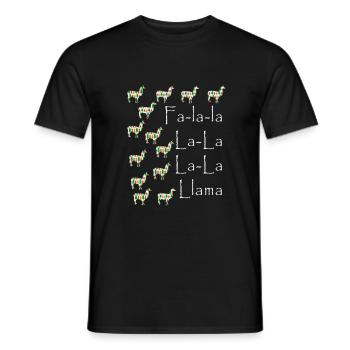 Funny Falalalamma gift for lovers of llamas and - Men's T-Shirt - black - Front - AI Model Male 178 light (178cm)
