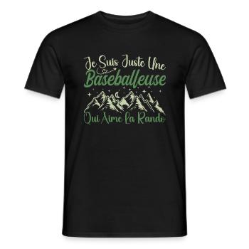 Baseballeuse aventurier passionnée de Randonnée - T-shirt homme - noir - Devant - AI Model Male 178 light (178cm)