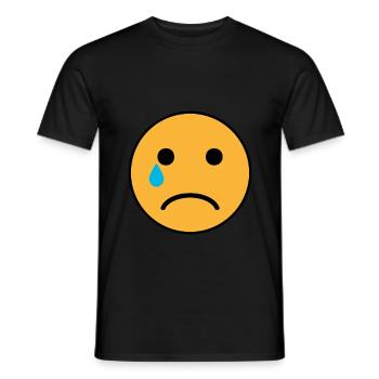 Trauriger Emoji - Männer T-Shirt - Schwarz - Vorne - AI Model Male 178 light (178cm)