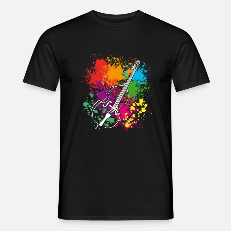 Kontrabass - Farbkleckse - Männer T-Shirt - Schwarz