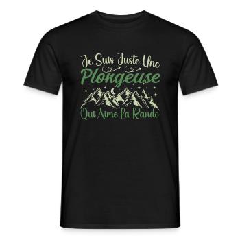 Plongeuse aventurier passionnée de Randonnée - T-shirt homme - noir - Devant - AI Model Male 178 light (178cm)