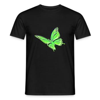 Butterfly green - Men's T-Shirt - black - Front - AI Model Male 178 light (178cm)