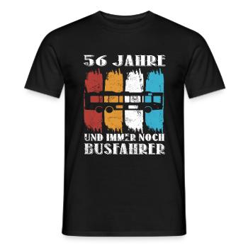 Busfahrer 56 Jahre Busfahren Beruf 56 Geburtstag - Männer T-Shirt - Schwarz - Vorne - AI Model Male 178 light (178cm)