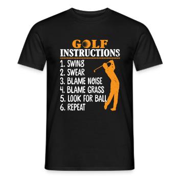 Instructions de golf pour golfeur - T-shirt homme - noir - Devant - AI Model Male 178 light (178cm)