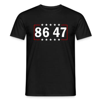 86 47 Anti- Subtiler Anti- 8647 - Männer T-Shirt - Schwarz - Vorne - AI Model Male 178 light (178cm)