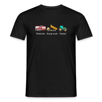 Feuerwehrauto, Muldenkipper, Traktor, dezenter Ant - Männer T-Shirt - Schwarz - Vorne - AI Model Male 178 light (178cm)