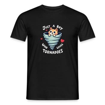 Just a boy who loves tornadoes, storm meteorologist - Men's T-Shirt - black - Front - AI Model Male 178 light (178cm)