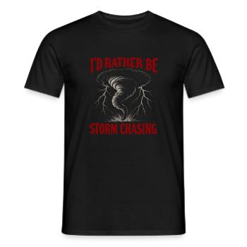I'd rather be a storm-chasing weather meteorologist - Men's T-Shirt - black - Front - AI Model Male 178 light (178cm)