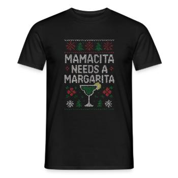 Mamacita needs an ugly margarita pullov - Men's T-Shirt - black - Front - AI Model Male 178 light (178cm)