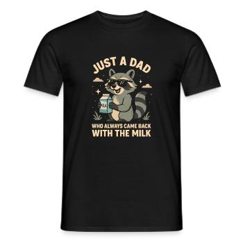Juste un père qui revenait toujours avec le lait - T-shirt homme - noir - Devant - AI Model Male 178 light (178cm)