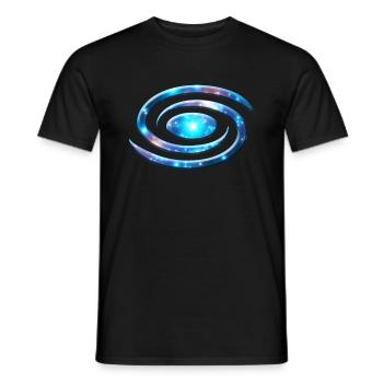 Spiral galaxy, universe, cosmos, milky way - Men's T-Shirt - black - Front - AI Model Male 178 light (178cm)