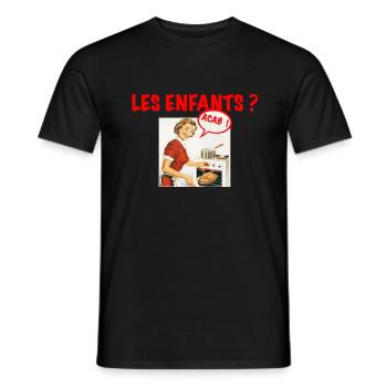 les enfants ? ACAB ! - T-shirt homme - noir - Devant - AI Model Male 178 light (178cm)