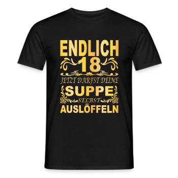 Endlich 18 18.Geburtstag Geschenk Junge Mädchen - Männer T-Shirt - Schwarz - Vorne - AI Model Male 178 light (178cm)