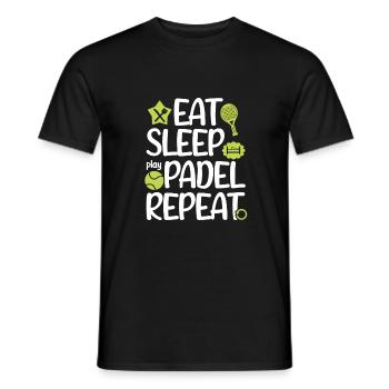 Eat Sleep Padel Padel Player Padeltennis funny - Men's T-Shirt - black - Front - AI Model Male 178 light (178cm)