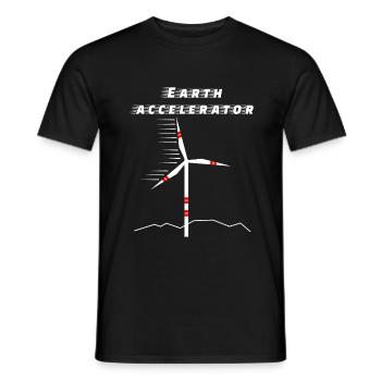 Wind turbine earth accelerator Environment Future Solar - Men's T-Shirt - black - Front - AI Model Male 178 light (178cm)