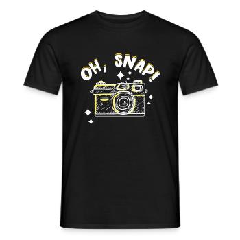 Photography Camera Lens Retro Snap - Männer T-Shirt - Schwarz - Vorne - AI Model Male 178 light (178cm)
