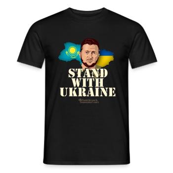 Ukraine Kazakhstan - Men's T-Shirt - black - Front - AI Model Male 178 light (178cm)