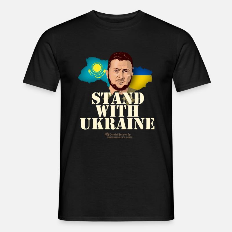 Ukraine Kasachstan - Männer T-Shirt - Schwarz
