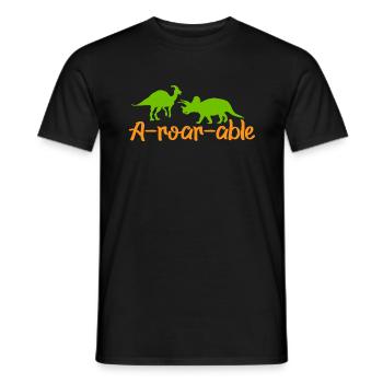 Dinosaur A-roar-able Funny saying - Men's T-Shirt - black - Front - AI Model Male 178 light (178cm)