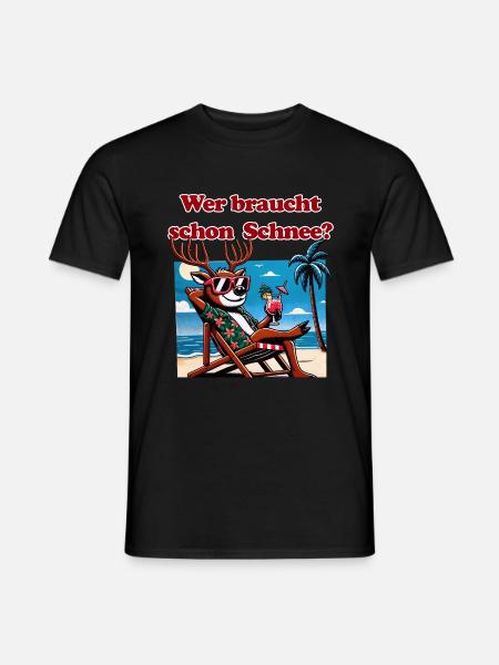 lustiges Anti Weihnachten Rentier im Urlaub - Männer T-Shirt - Schwarz