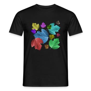 Blätter, bunt, Laub, Herbst, Baum, Blatt, Bäume - Männer T-Shirt - Schwarz - Vorne - AI Model Male 178 light (178cm)